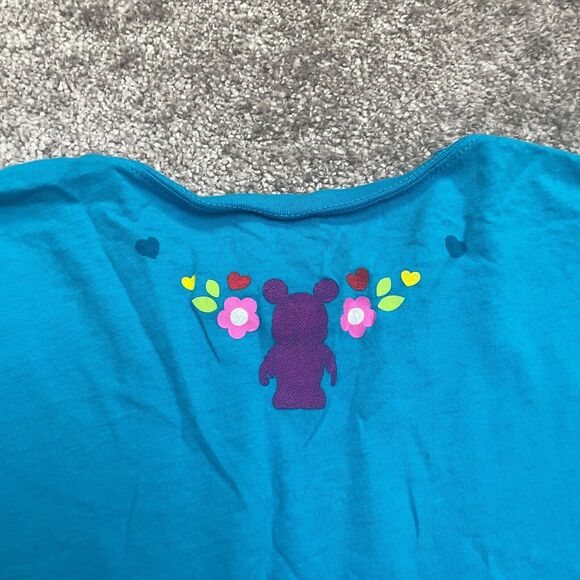 Disney Mickey Mouse Vinylmation Graphic T-Shirt Juniors Small Blue Crew Neck Tee - Picture 9 of 11